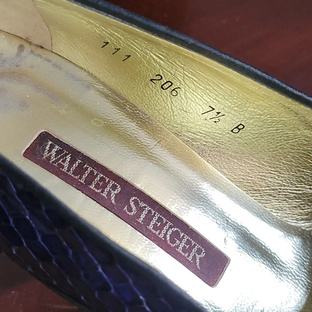 VTG Walter Steiger suede and snakeskin